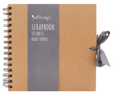 20.3cm Square Kraft Paper Scrapbook Photo Guest Album Book Wiro Bound 50