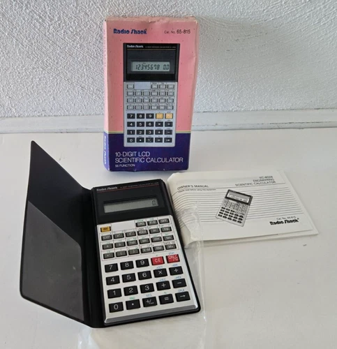 Vintage Radio Shack Engineering Scientific Calculator LCD 10 DIGIT W Cover