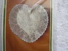 Heart Shaped w/ Lace Candlewick Pillow Kit #SA02 (1983, M.H. Yarns) FREE SHIP