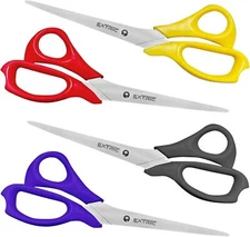 Scissors, 8" Scissors All Purpose, 4 Pack Heavy Duty, 4 
