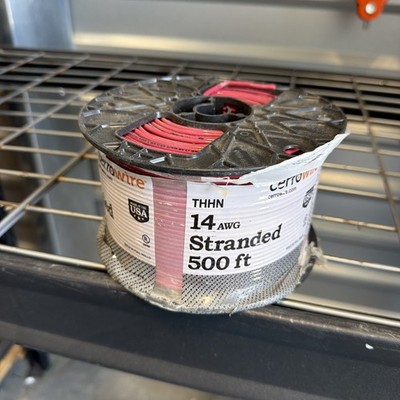 Cerrowire Stranded #14 500 ft. Red 14 Solid AWG 500 ft. THHN  Wire - New