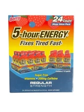 5-Hour Energy Shot, Regular Strength Berry,  24 Count, Exp02/27
