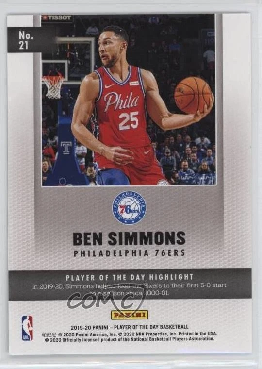 2019-20 Panini Player of the Day Rapture /99 Ben Simmons #21 - Image 2 of 2