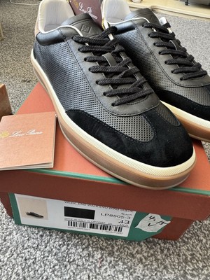 Loro Piana Men's Black Tennis Walk Trainers Size Brand New In