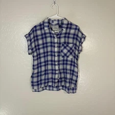 Rails Shirt Womens XS Plaid Whitney White Coast Short Sleeve Button Up Top