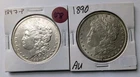1890-P & 1897-P Morgan Silver Dollars, $2.00 face, 90% Silver, 125+ yrs. old