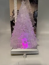 Heritage Mint Holiday Ice Sculpture Lighted Christmas Tree Stocking Hanger 12”