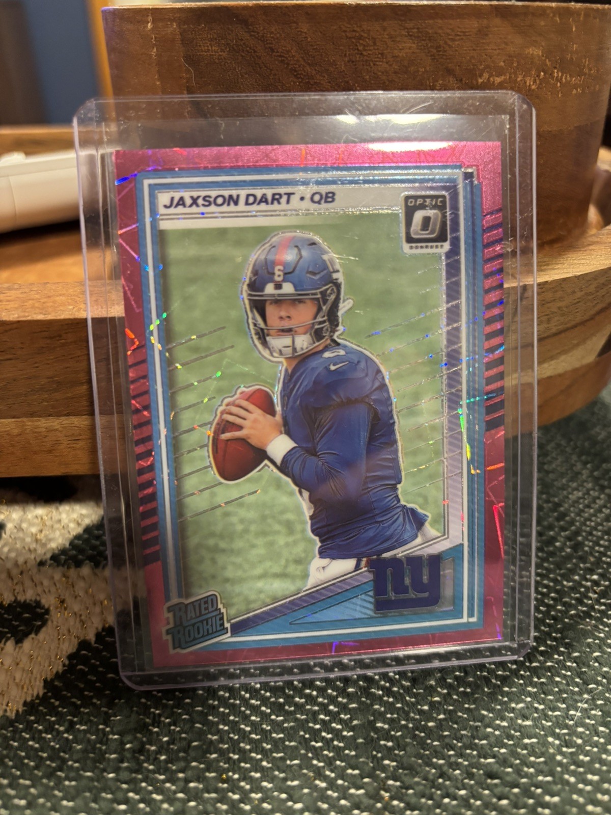 2025 Panini Donruss Optic #273 Jaxson Dart Pink Velocity Rated Rookie /99