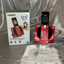 VTech Cordless Phone System w/Caller ID/CS6919-16 Red Handset WORKING