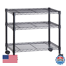 Organizador de estantes multimedia de 3 niveles Honey-Can-Do estantes ajustables alambre de acero negro