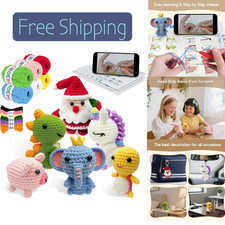 Crochet Kit for Beginners Kids: 6pcs Cute Animal Crochet Set, Video Tutorials