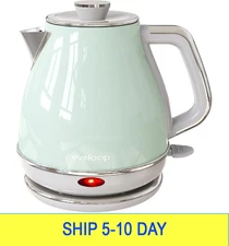 Electric Tea Kettle, 1500W /1.0L Hot Water Boiler Heater Pot, Retro Small Electr