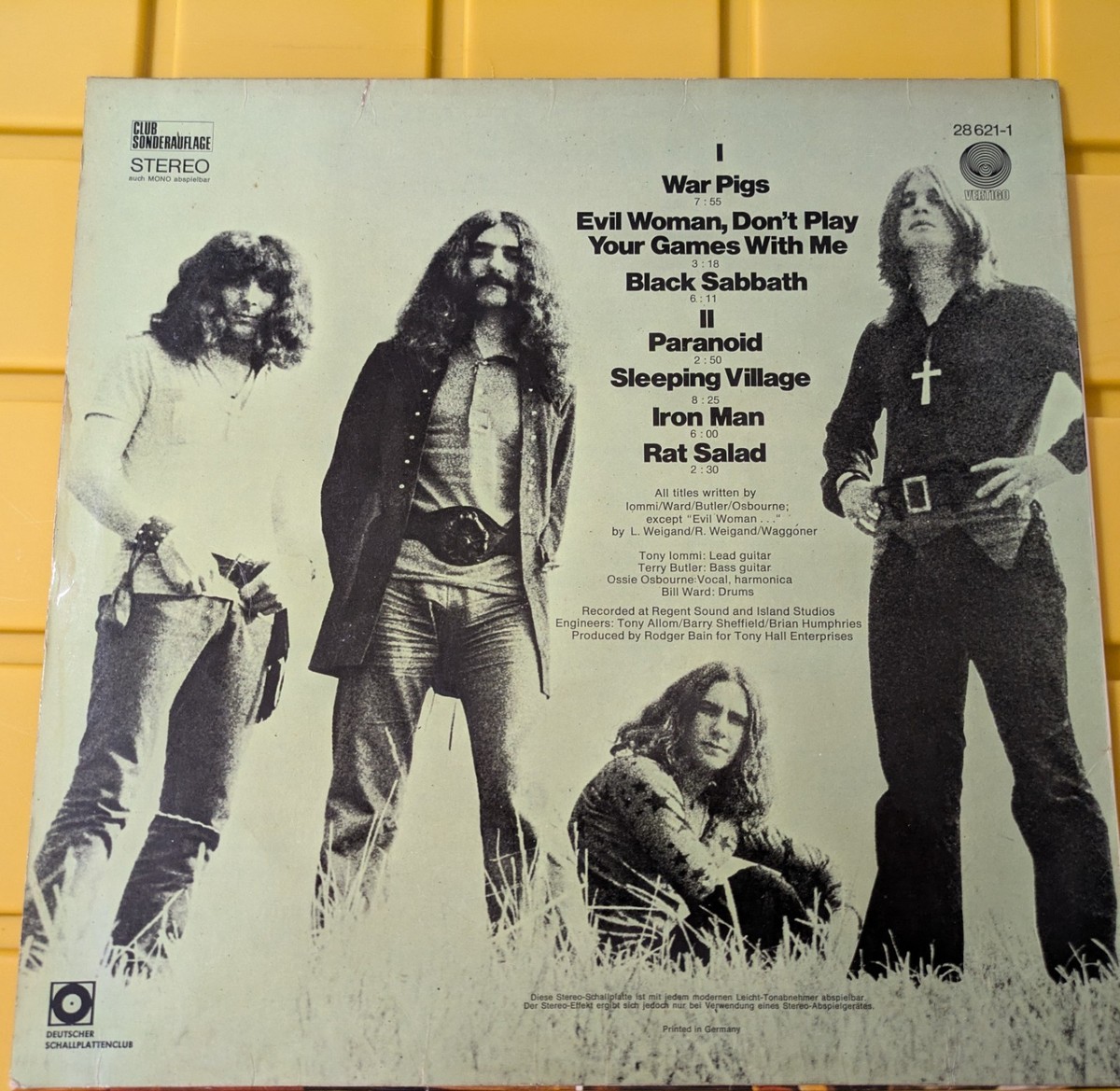 Black Sabbath a Best Of German Record Club Sonderauflage Vertigo