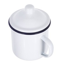 Enamel Campfire Mug with Lid 501-600ml Camping Coffee Cup Drinking Mugs