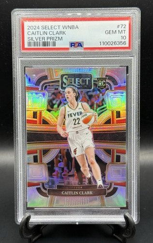 Caitlin Clark 2024 Panini Select #72  WNBA Rookie Card Silver Prizm PSA 10 RC SP