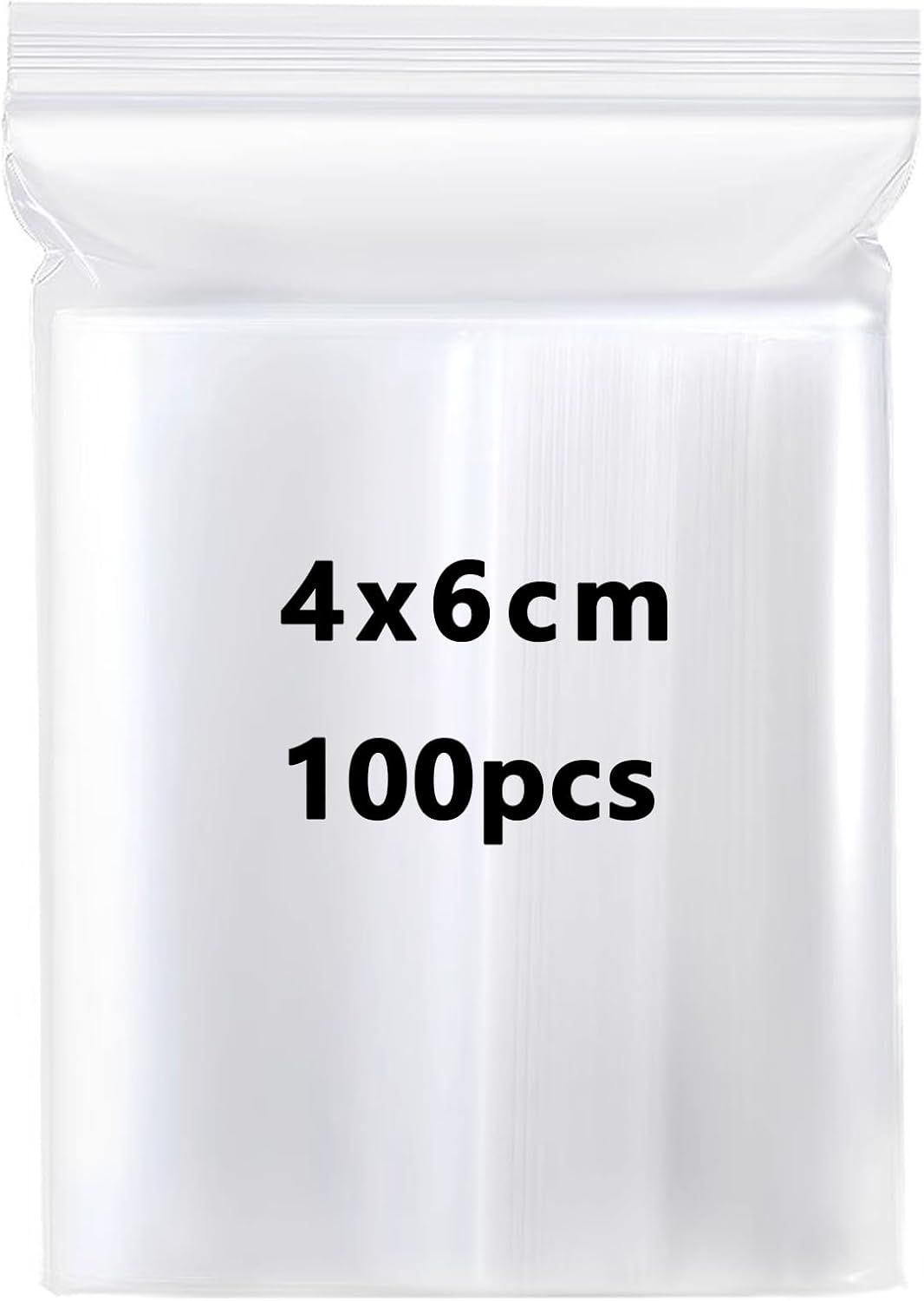 4X6Cm Small Plastic Ziplock Bags - 100PCS Grip Seal Clear Pouches, Resealable Mi