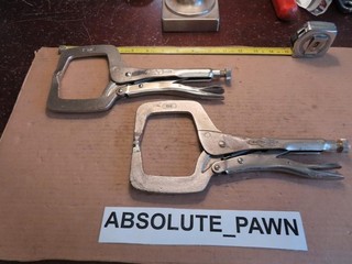 2 WELDING C CLAMPS IRWIN VISE GRIP 11" 11R BARELY USED SHAPE TIPS MINT BOTH USA