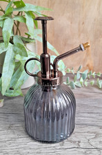 Pflanzen Sprühflasche Glas Wasser Pump Sprüher Zerstäuber Grau 200ml Retro