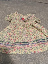 Vintage Girls 3T Floral Dress Cottagecore Pastel Ribbon Short Sleeve