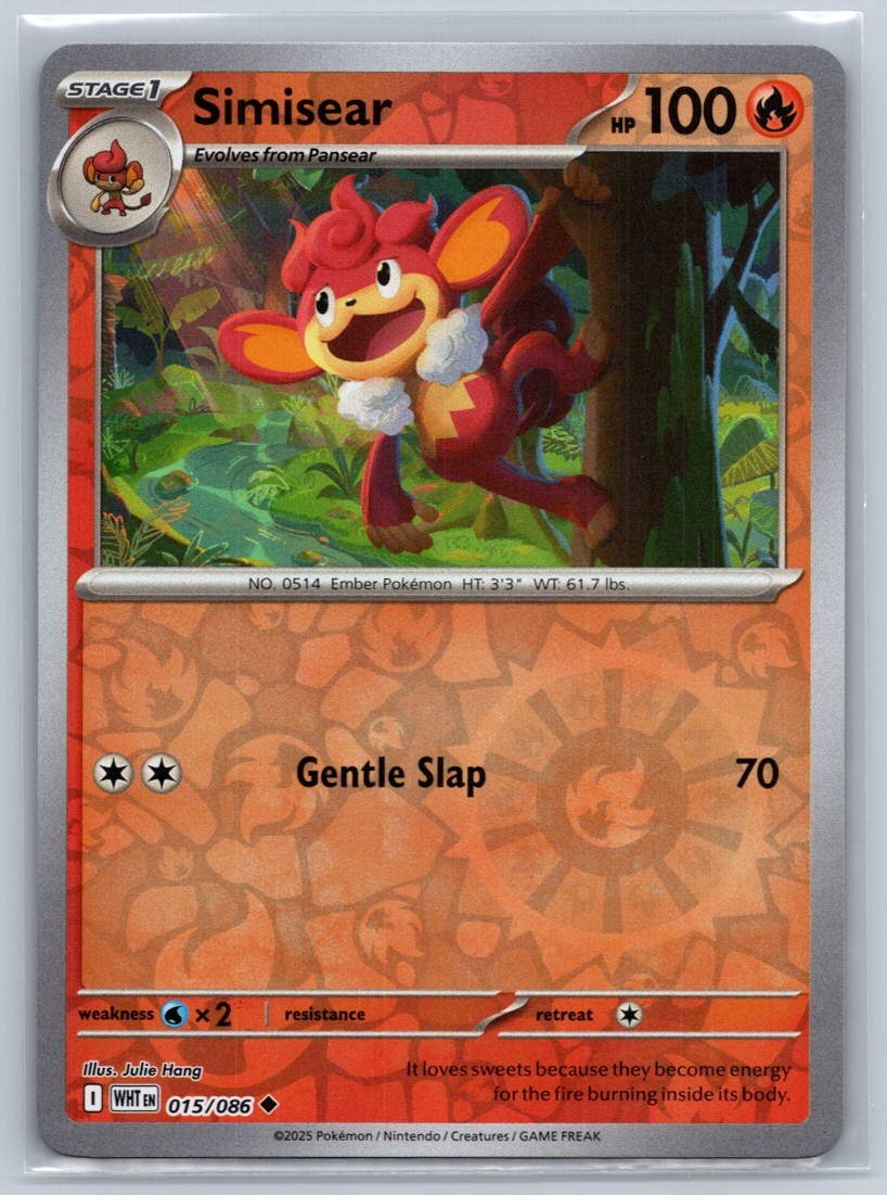 Simisear 015/086 Reverse Holo SV: White Flare NM Uncommon