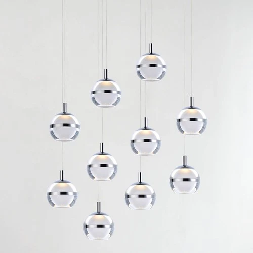 ET2 Swank 31 1/4" Wide Chrome 10-Light LED Island Pendant - Picture 1 of 4