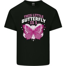 T-Shirt Per Bambini Compleanno Farfalla 5 Anni
