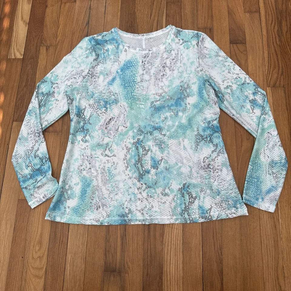 Sofibella Air Flow Mesh Top UPF Tennis Pickleball Green Size 1X - Image 2 of 4