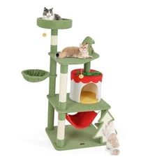  52 inch Cat Christmas Tree, Multi-Level Cat Tower with Sisal Scratching Posts 