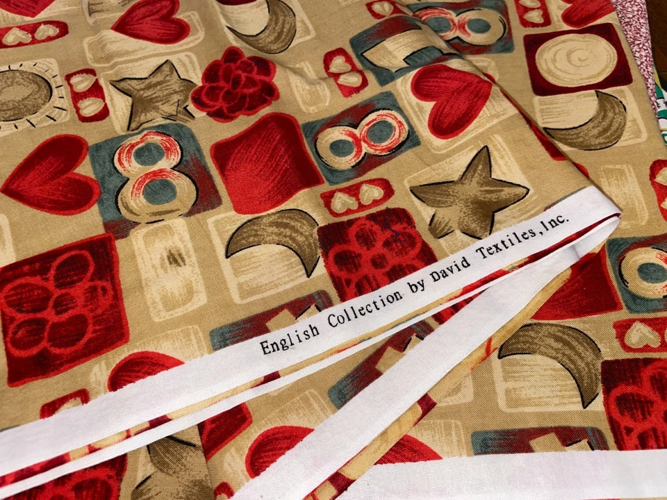 Tela de algodón David Textiles Números Corazones Colección Inglesa Colección Inglés De Colección Por 1/2 Yarda Foto 3 de 4