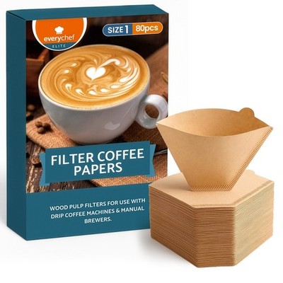 80 Kaffeefilterpapiere Größe 1 /101/1K ungebleichte braune Zapfen Melitta Äquivalent