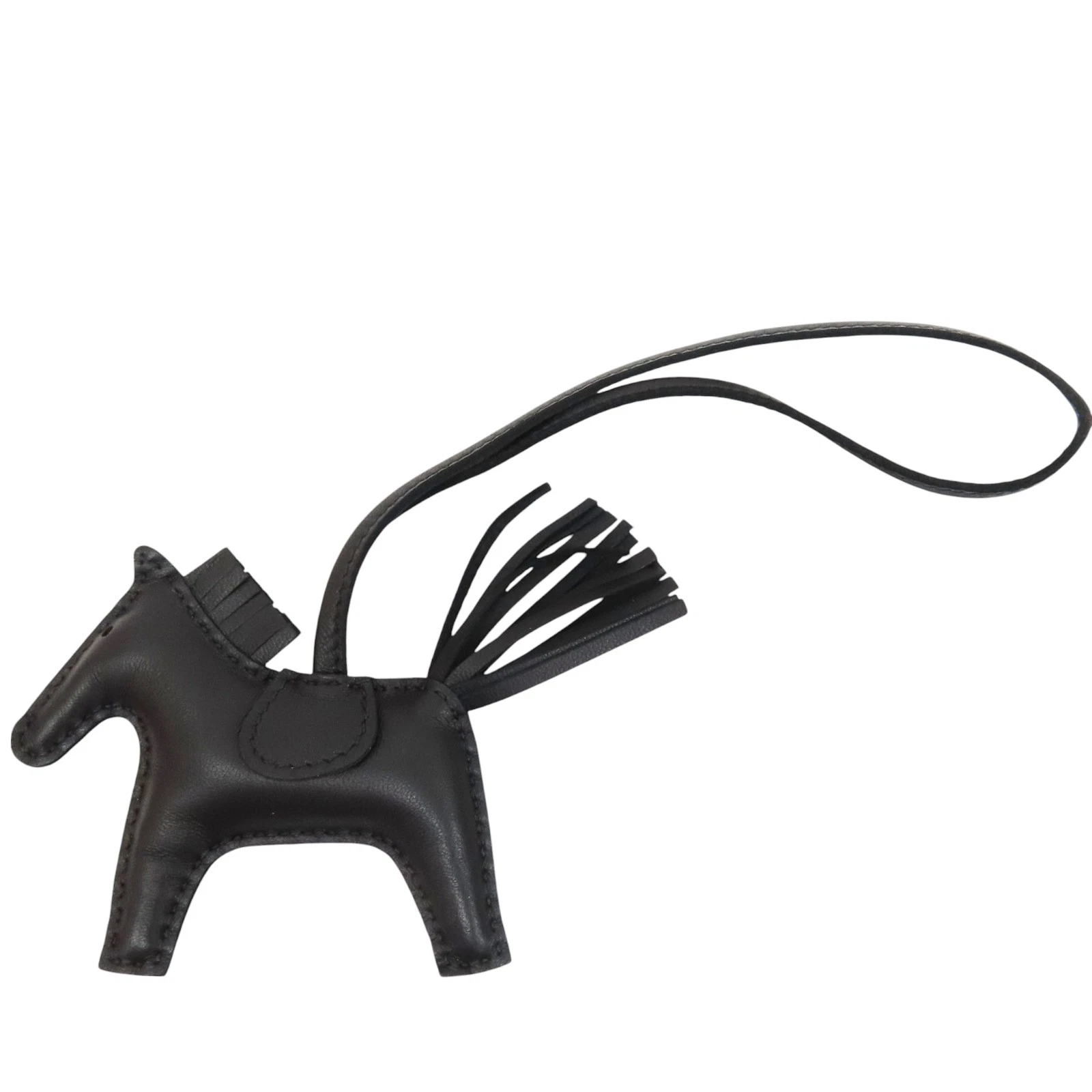 HERMÈS HERMES Rodeo Pegase Charm Pelle di Agnello Nero Timbro a Y