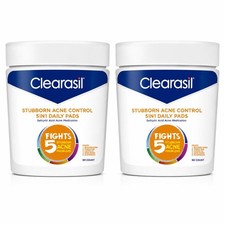 2-Pack Clearasil Stubborn Acne Control 5in1 Daily Facial Cleansing Pads 90 Count