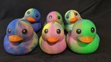 New Sunny Days JUMBO Squeezy Duck Squishy Tie-Dye Stress Relief Toy With Tag
