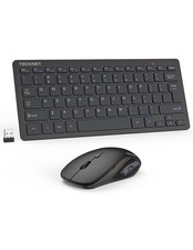 TECKNET Wireless Keyboard and Mouse Combo, Mini Cordless Computer Keyboard and M