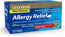 GoodSense Allergy Relief Loratadine Tablets 10 mg Allergy releif 365 Count