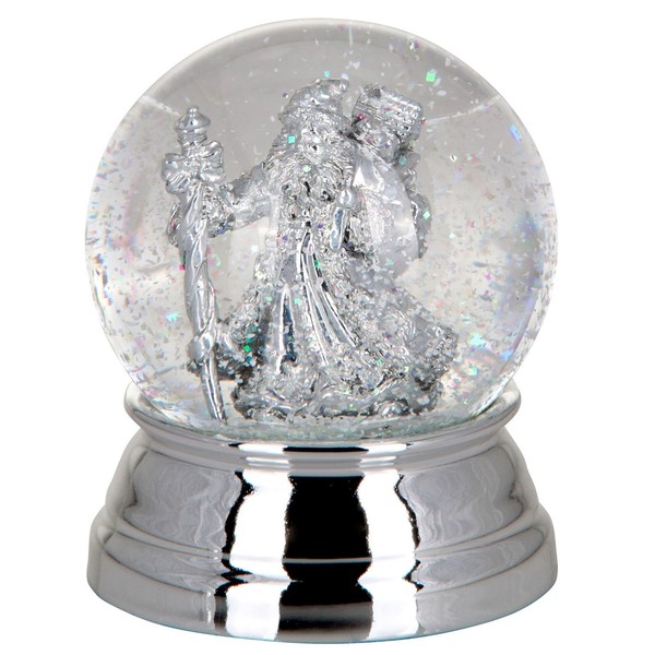 "Schneekugel 10 X Ø 8Cm Mini SchüTtelkugel Versilbert \"Weihnachtsmann\" Traumkugel"-image