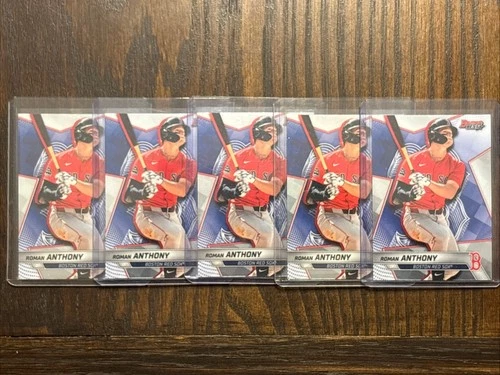 Boston Red Sox Roman Anthony: 2025 Bowman’s Best 5-card Base Lot TP-16 📈