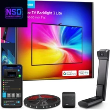 Govee Backlight with Fish-Eye Correction, Voice & APP Control for 40-50 Inch TVs