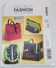 McCall's Fashion Accessories Sewing with Nancy Bag Pattern M4851 NIP