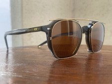 NEW OLIVER PEOPLES OV5489U G. PONTI-5 DARK MILITARY GOLD WIRE / BROWN LENS