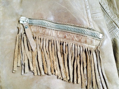 Diesel Vintage Leather Fringe Motorcycle Jacket Men Large - Picture 3 of 7