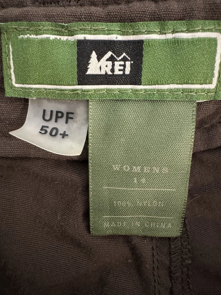 Pantalones cortos de senderismo REI para mujer talla 14 marrón UPF 50 Foto 2 de 4