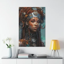 Bold Black Woman: AI Art Canvas Gallery Wraps 28