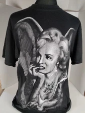 Marilyn   Pro Power Big and Tall Men's Black T Shirt Size XL Super Heavy