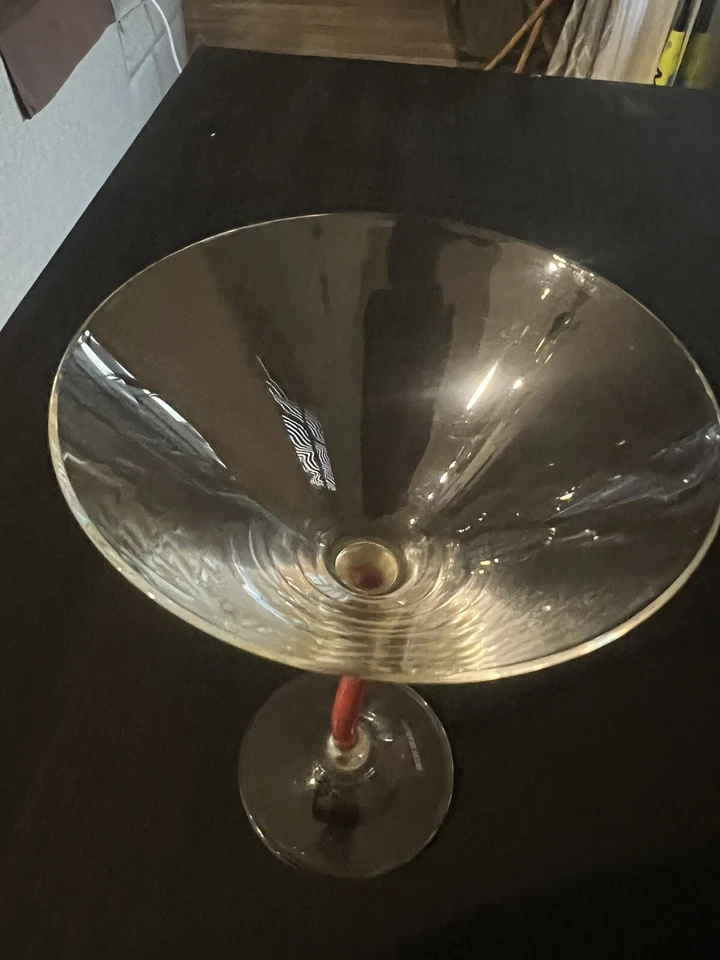 Vaso Leonardo Cristal Martini Naranja Retorcido Doblado Vástago 6 7/8" H Foto 4 de 4