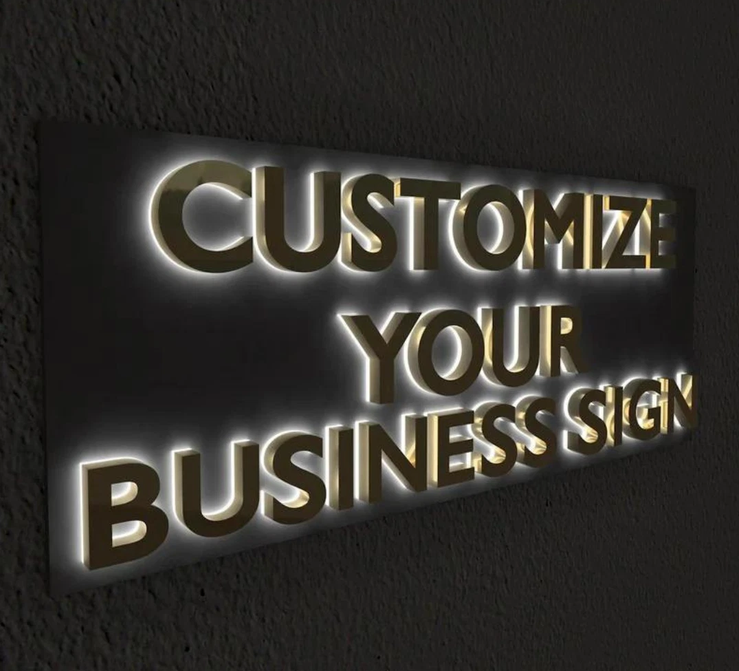 Signage on sale with backlight