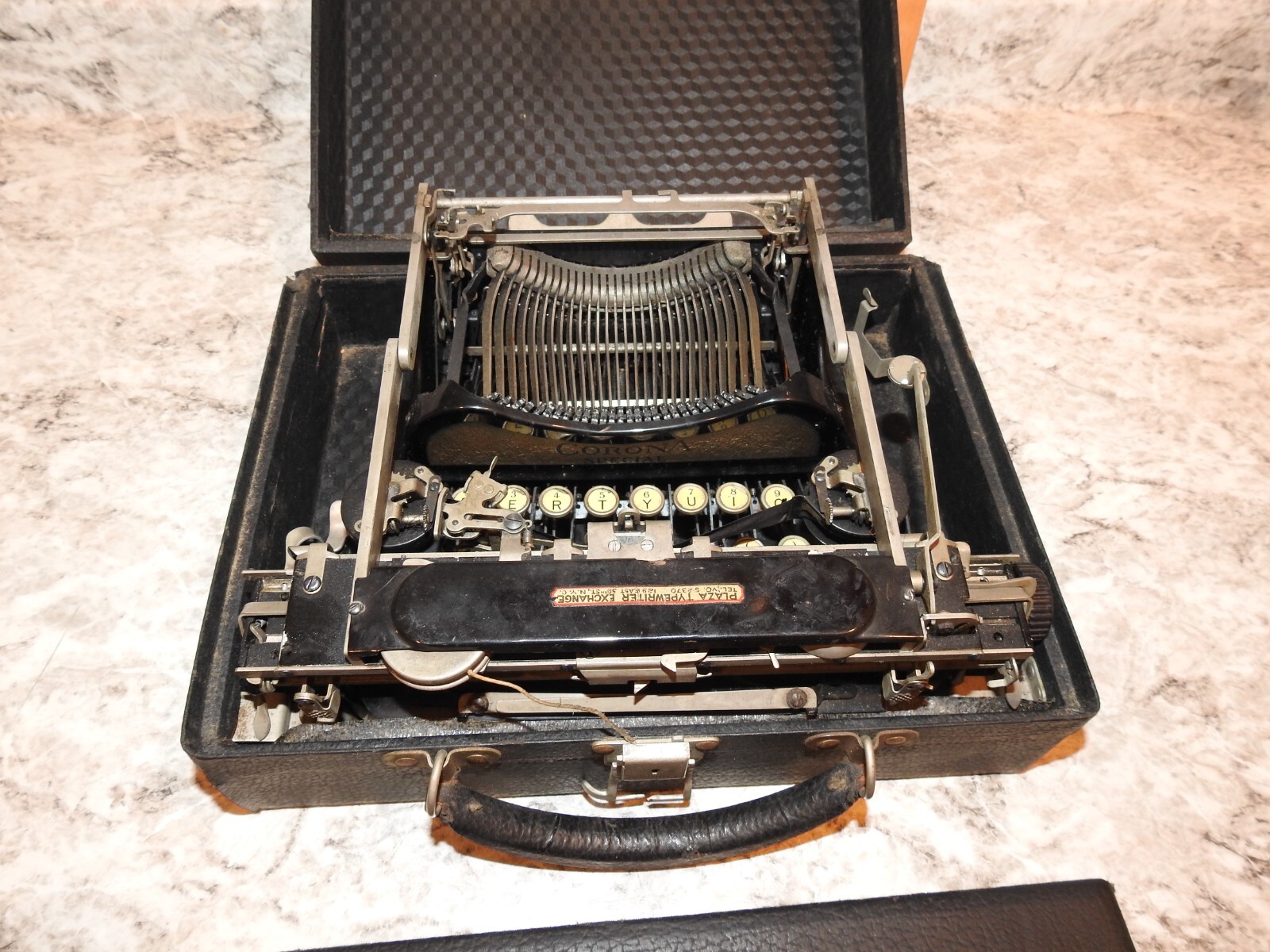 Antq Portable Plaza Typewriter Exchange WWII Wartime Journalist