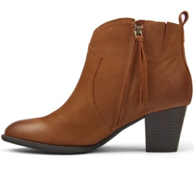 VIONIC- Brown Water Resistant Nubuck Leather Raina Ankle Boots Zip
