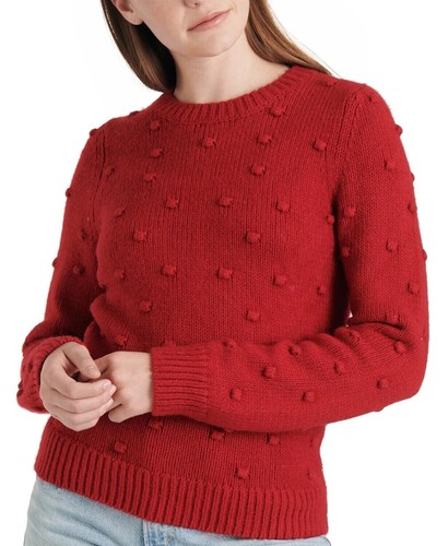 Lucky Brand Mujer Bobble Cuello Redondo Suéter Rojo Talla X-Pequeño Nuevo