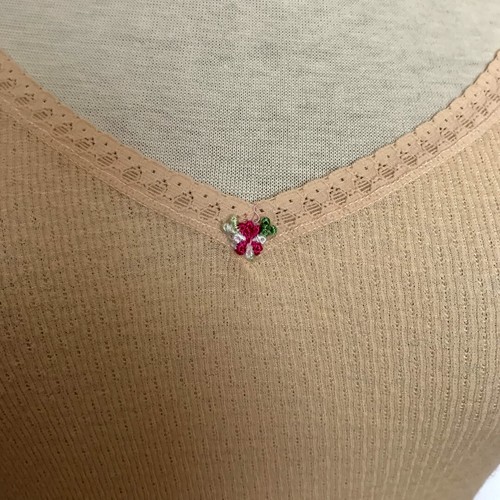 Camiseta sin mangas elástica, talla S/M, melocotón, correas de hombro de 1" - Imagen 3 de 4
